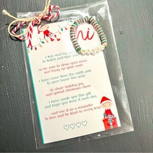 🎄Personalized Elf Bracelets & Card 🎄